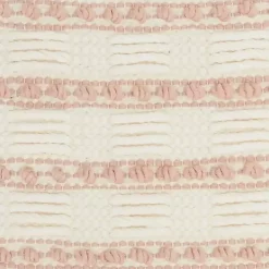 Blush Woven Knotted Stripes Throw Pillow
