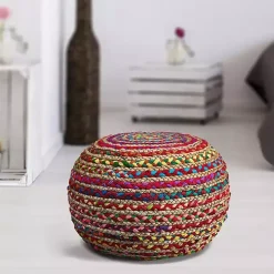 Boho Beauty Braided Pouf