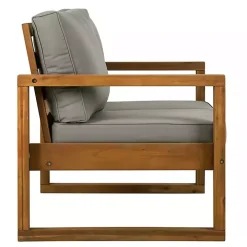 Brown Acacia Outdoor Loveseat with Cushions