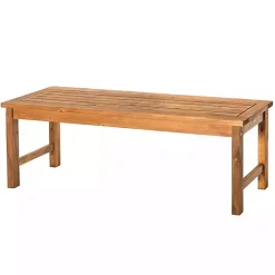 Brown Acacia Wood Outdoor Bench