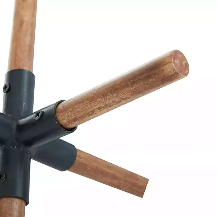 Brown and Black Wood Abstract Sculptures, Set of 2