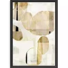 Brown and Tan Shapes Framed Canvas Art Print