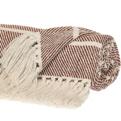 Brown Herringbone Striped Throw