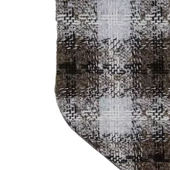 Brown Knitted Plaid Fur Cuff Stocking