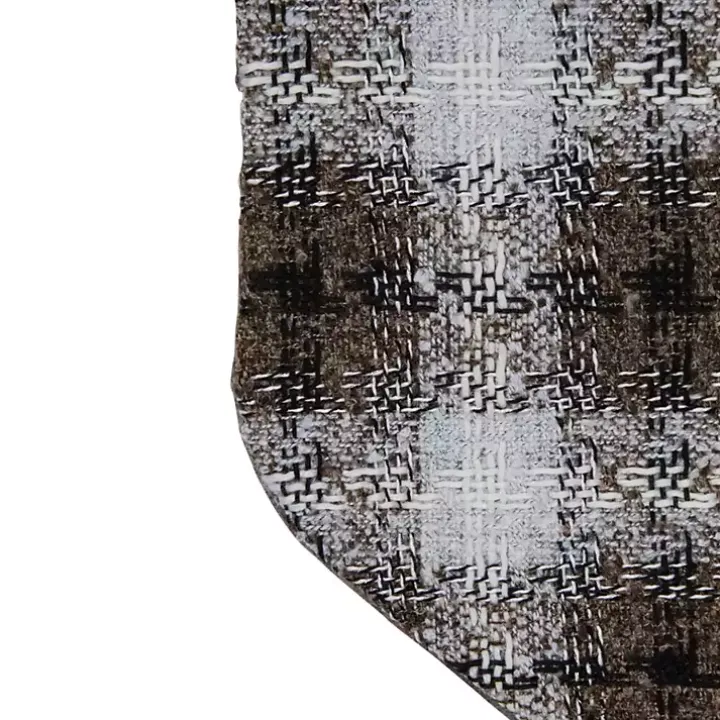 Brown Knitted Plaid Fur Cuff Stocking