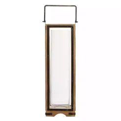 Brown Mango Wood Frame Lantern, 31 in.