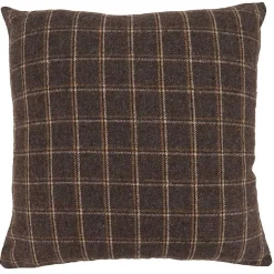 Brown Plaid Deer Silhouette Christmas Pillow