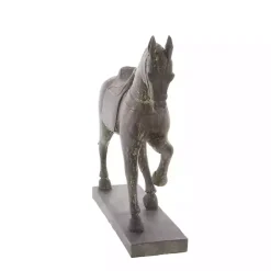 Brown Polystone Prancing Horse Statue