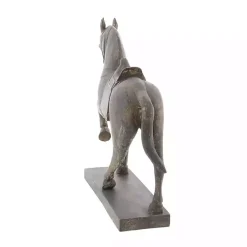 Brown Polystone Prancing Horse Statue