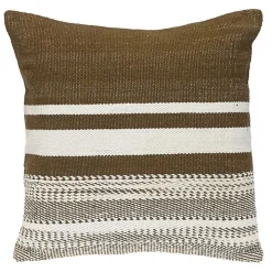 Brown Transitional Stripe Pillow