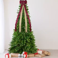 Buffalo Plaid and Burlap Bow Christmas Tree Topper