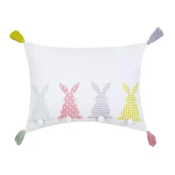 Bunny Bums Tassel Easter Throw Pillow