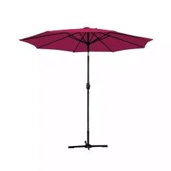 Burgundy 9 ft. Hand Crank Tilt Umbrella