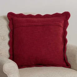 Burgundy Juna Scalloped Pillow