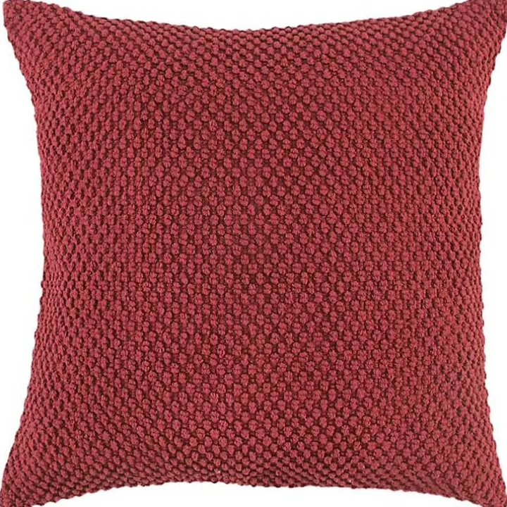 Burgundy Woven Nubby Pillow