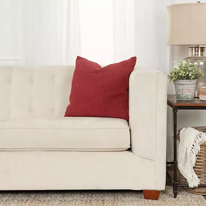 Burgundy Woven Nubby Pillow