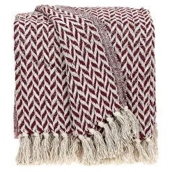 Burgundy Zig Zag Pattern Throw