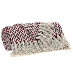 Burgundy Zig Zag Pattern Throw