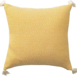 Buttercup Chevron Organic Cotton Throw Pillow