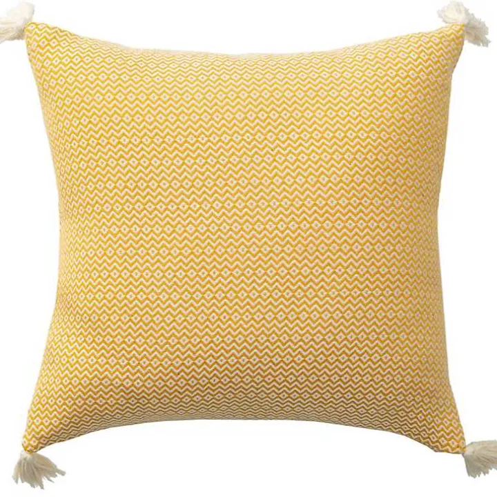 Buttercup Chevron Organic Cotton Throw Pillow