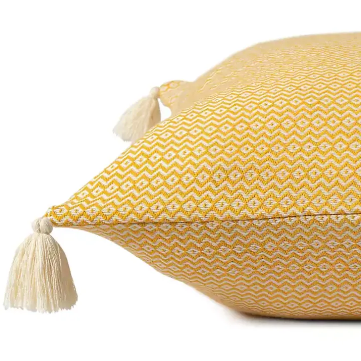 Buttercup Chevron Organic Cotton Throw Pillow