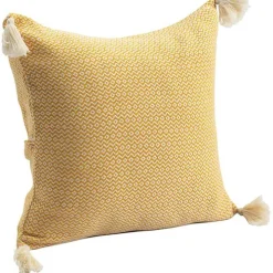 Buttercup Chevron Organic Cotton Throw Pillow