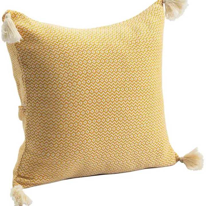 Buttercup Chevron Organic Cotton Throw Pillow