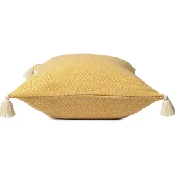 Buttercup Chevron Organic Cotton Throw Pillow