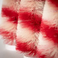 Candy Cane Bottle Brush Christmas Trees, Set of 3