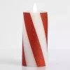 Candy Cane Stripe LED Pillar Candle, 7 in.