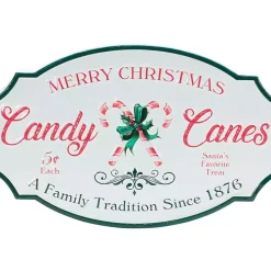 Candy Canes Metal Wall Plaque