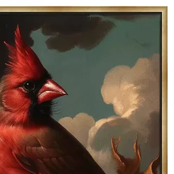 Cardinal Floral Dutch Framed Canvas Art Print