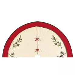 Cardinals and Holly Christmas Tree Skirt