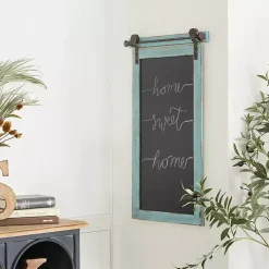 Cerulean Blue Distressed Blackboard Wall Plaque