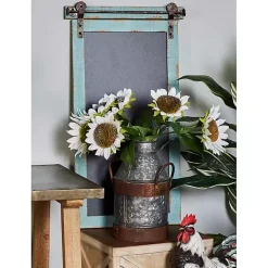 Cerulean Blue Distressed Blackboard Wall Plaque