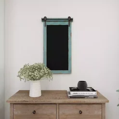 Cerulean Blue Distressed Blackboard Wall Plaque