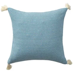 Cerulean Chevron Organic Cotton Throw Pillow