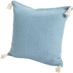 Cerulean Chevron Organic Cotton Throw Pillow