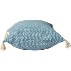 Cerulean Chevron Organic Cotton Throw Pillow