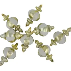 Champagne and White Finial Ornaments, Set of 8