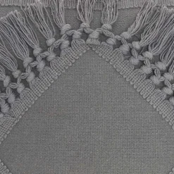 Charcoal Diamond Fringe Throw Pillow