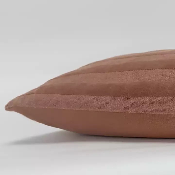 Chocolate Velvet Abstract Stripe Lumbar Pillow