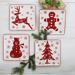 Christmas Character Salad Plates, Set of 4