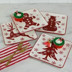Christmas Character Salad Plates, Set of 4