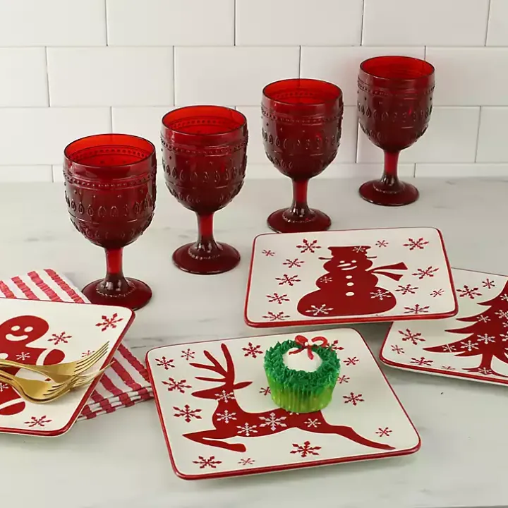 Christmas Character Salad Plates, Set of 4