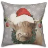 Christmas Highland Cow Pillow