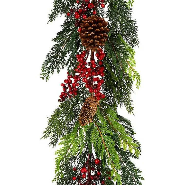 Christmas Joy Garland with Red Berries, 5 ft.