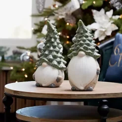 Christmas Pinetree Gnome Figurines, Set of 2