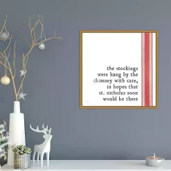 Christmas Quote Right Stripe Canvas Wall Plaque