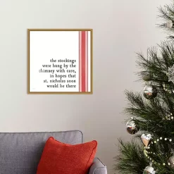 Christmas Quote Right Stripe Canvas Wall Plaque